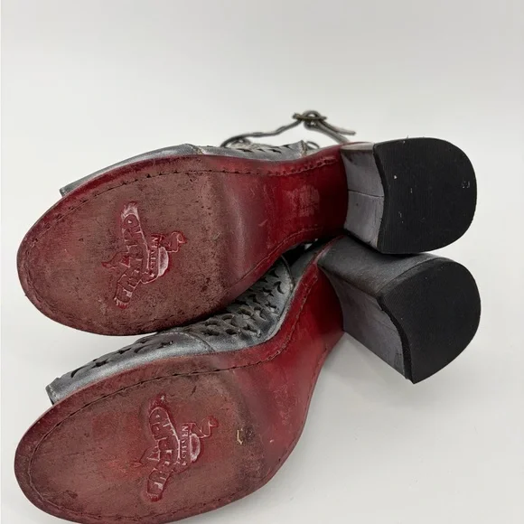 Freebird Theresa Celestial Moon Star Leather Heeled Side Zip Sandal Boots Size 7 - Picture 7 of 8